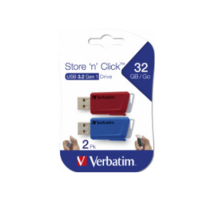 VERBATIM STORE ‘N’ CLICK USB 3.2 GEN 1 DRIVE 2 X 32GB RED/ B